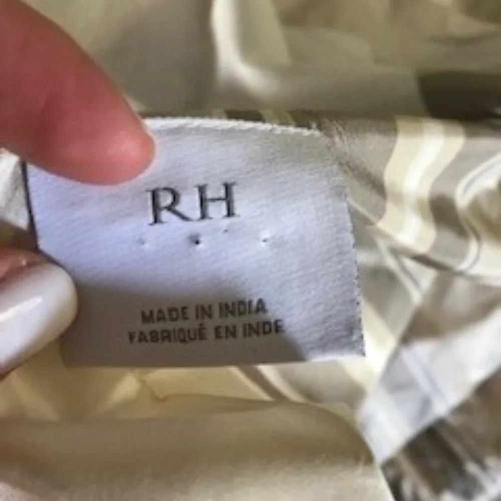 Restoration Hardware Striped Silk Taffeta Pocket Rod Drape